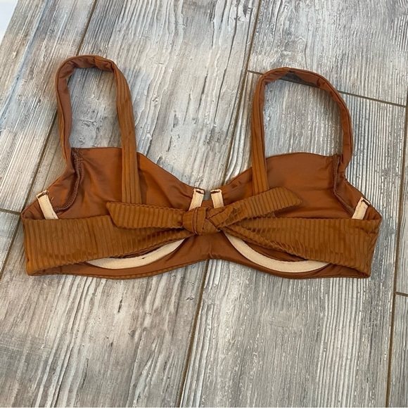 NWOT Vitamin A Demi bikini top chai brown eco ribbed fabric 14017 - Picture 10 of 12